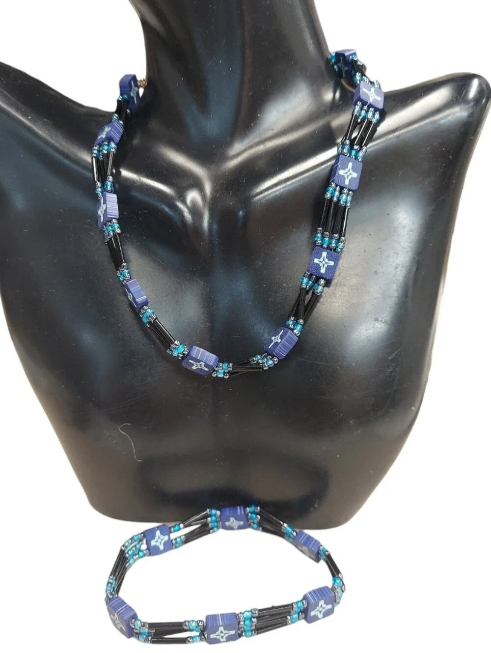 S326 Panama Jack Mixed Beaded Choker & Bracelet Set